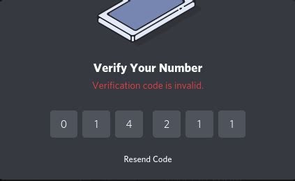 verification code invalid discord