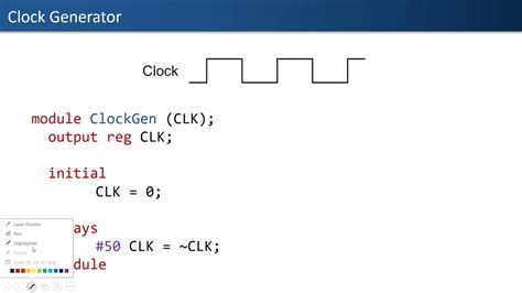 Verilog Clock Generator Example