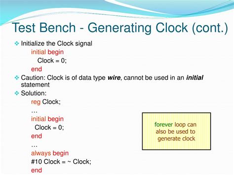 Verilog Testbench Clock Example