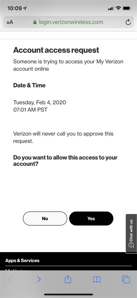 verizon verification code iphone