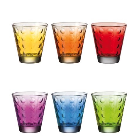 Verre à whisky Optic / Set 6 verres multicolores Multicolore Leonardo