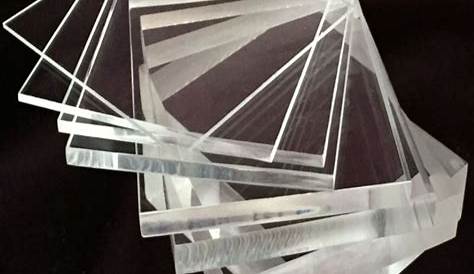 Plaque de verre synthétique transparent lisse, épaisseur 2