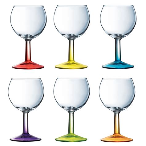 Lot de verres à pied colorés, comprenant 11 petits modèles, H. 17 cm