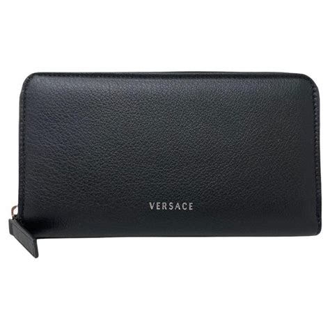 Versace Black Zip Around Wallet