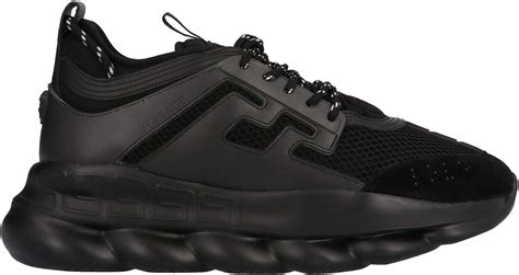 VERSACE Chain Reaction Sneakers aus Leder und Netz mit Barockdruck