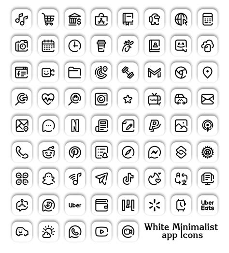 versatile white app icons