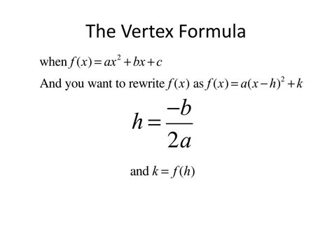 vertex formula examples