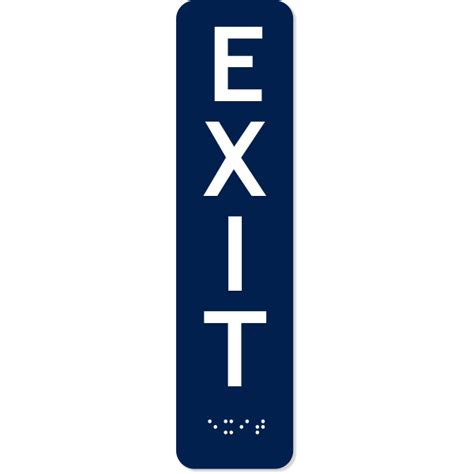 Vertical Exit ADA Sign with Braille Corp Connect