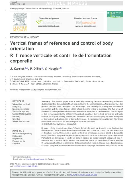 Vertical Frames Of Reference And Control Of Body Orientation