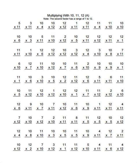 FREE 8+ Sample Vertical Multiplication Facts Worksheet Templates in PDF
