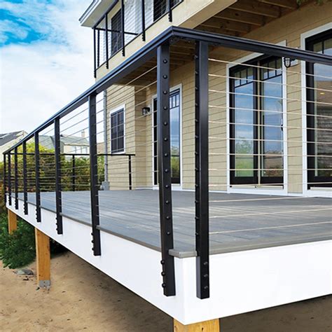 vertical stainless steel deck cable railing