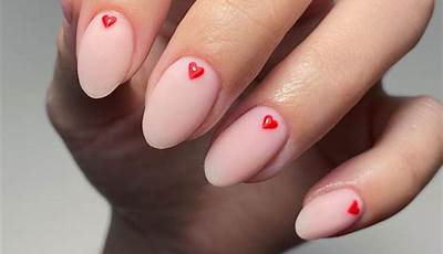 Very Short Almond Nails Valentines Day