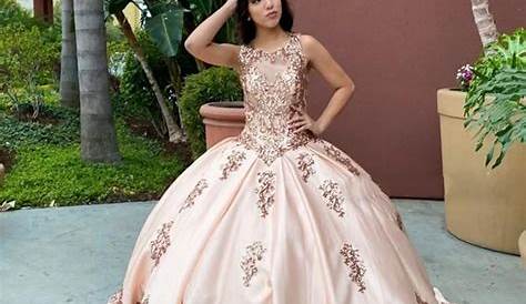 vestidos de xv color dorado con rosa | Prom dresses two piece, Prom