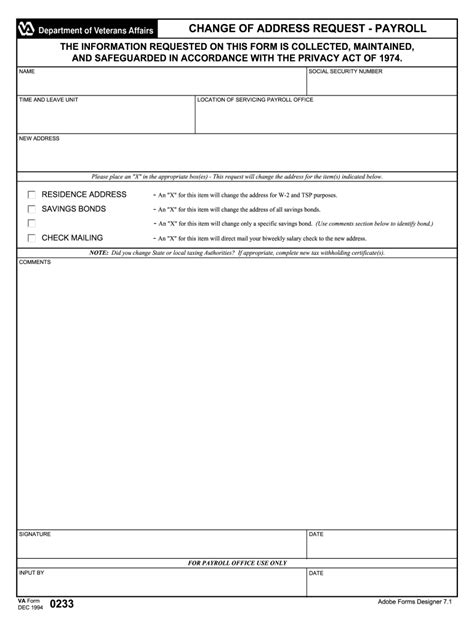 veterans change of address form