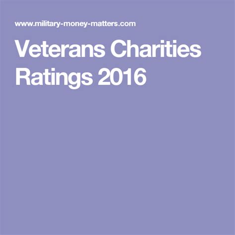 veterans charity organizations ratings