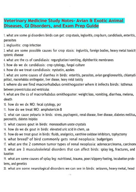 List Of Veterinary Notes For Students 2023