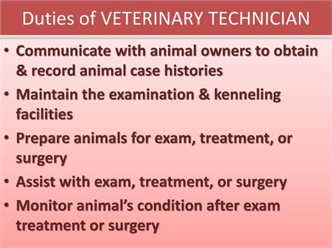 Veterinary Tech Duties