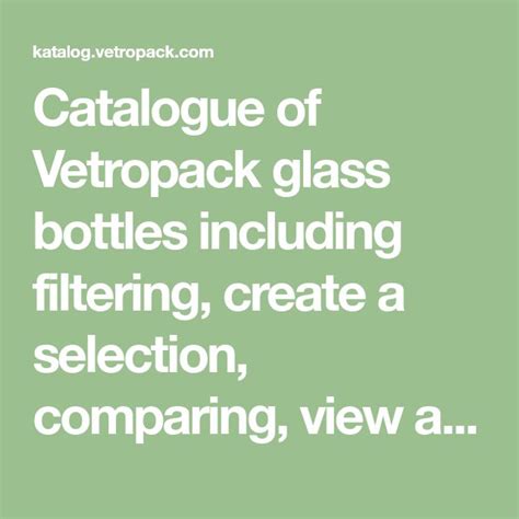 vetropack catalogue