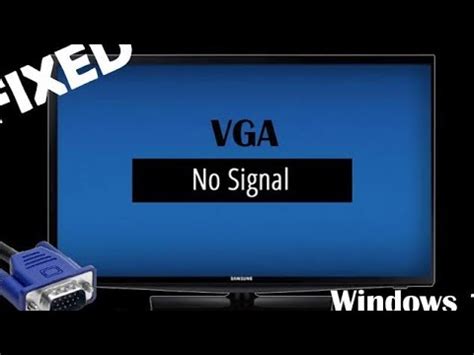 Vga Monitor Cable Not Connected