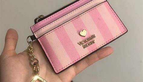 Victoria's Secret The Victoria Card Case Keychain Wallet Rose