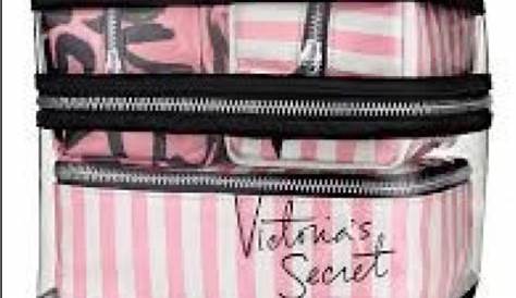 Victoria's Secret Cosmetic Bag Travel Clear Bag Sequins NEW Christmas