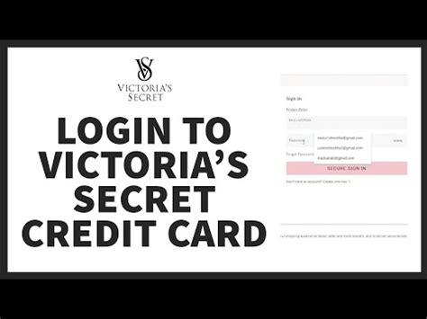 victoria secret credit card login page