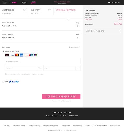 victoria secret payment number