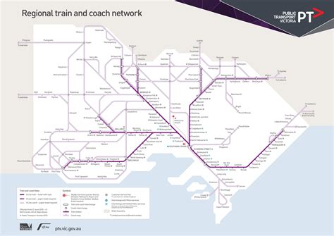 Transit Maps Before and After Regional Rail and Coach Network, Victoria, Australia