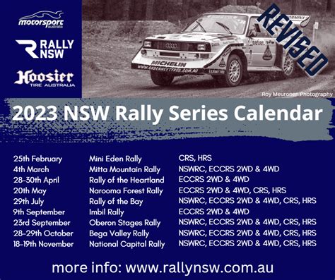 victorian rally calendar 2023