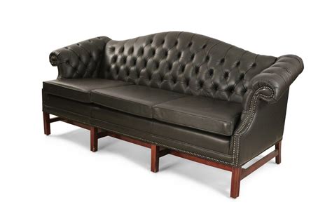 victorian tufted leather sofa