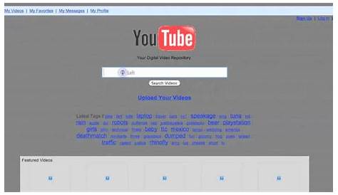 YouTube in 2005 Web Design Museum