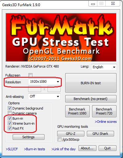 video card stress test windows 7