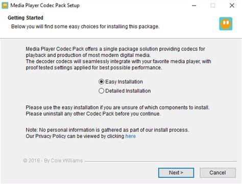 Media codecs installation