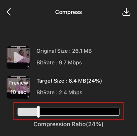 Video Compression Rate