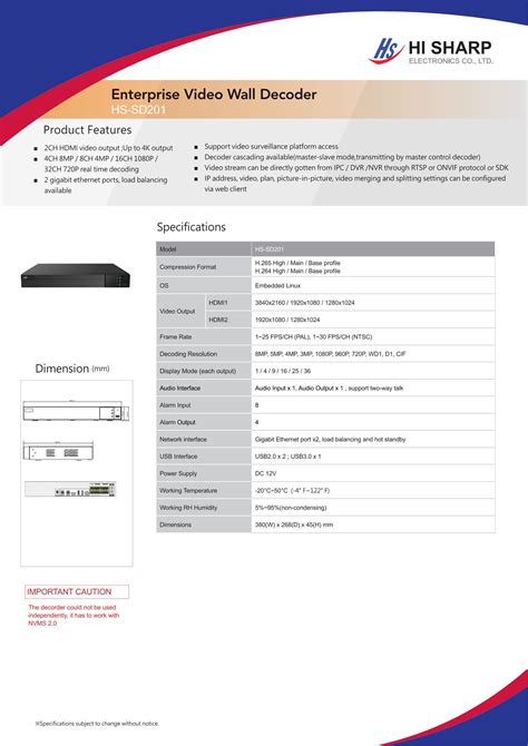 Video Decoder Hs Code