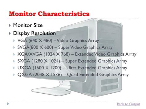 Video Monitor Characteristics