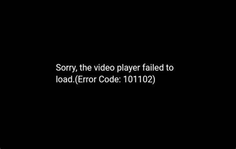Video player error message