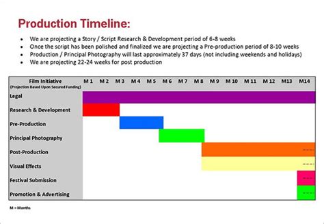 Video Production Timeline Example