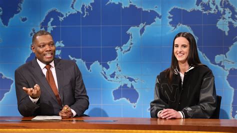 video snl caitlin clark and michael che