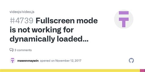 Videojs Fullscreen Not Working