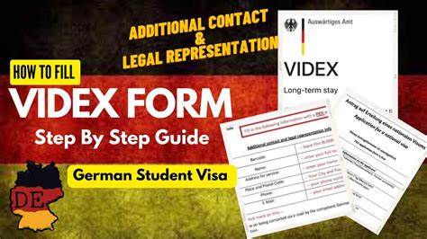 videx form for german student visa