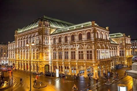 vienna opera house at night