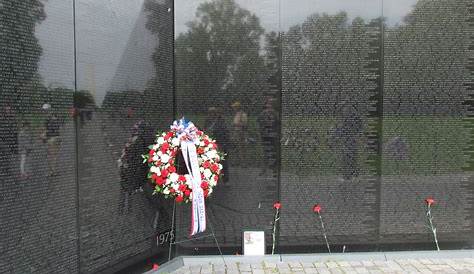 The center panel of the Vietnam Memorial Wall showing the names of the