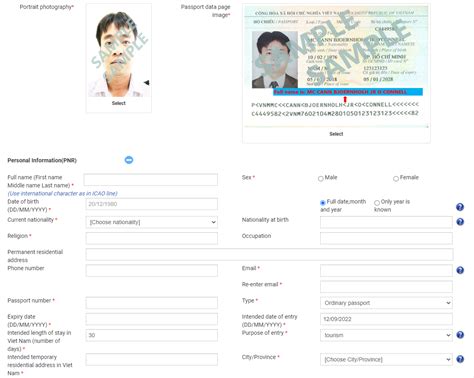 vietnam e visa application form