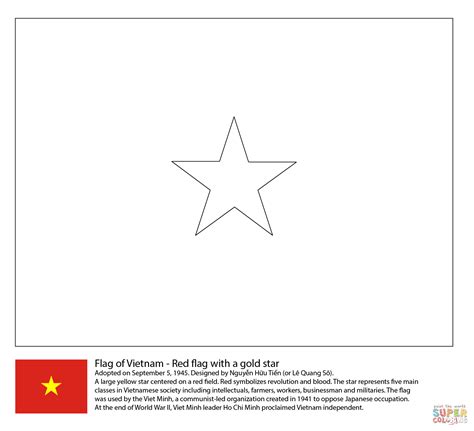 vietnam flag color page