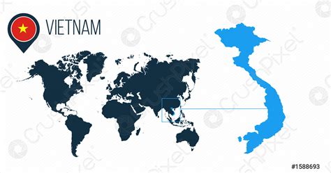 Map Of World Png Vietnam On World Map, Transparent Png kindpng
