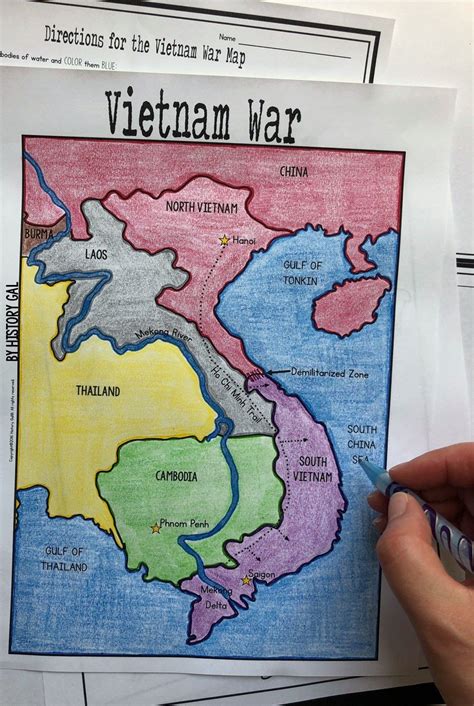 vietnam war map activity