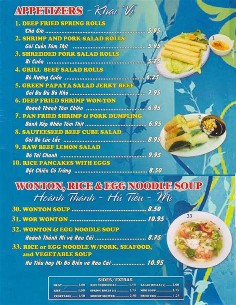 vietnamese restaurant menus near me