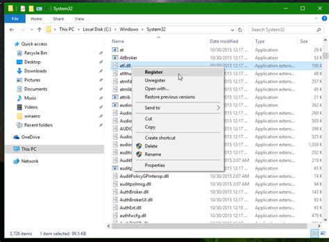 Add Register DLL context menu commands for DLL files in Windows 10
