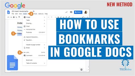 View Bookmarks Google Docs